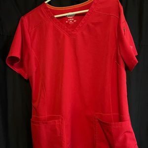 Dickies Dynamix scrub top (L) pants (XL TALL) red